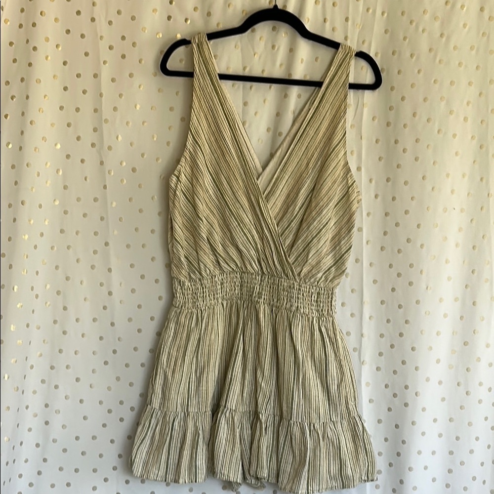 American Eagle Outfitters Striped Cream Romper
